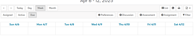 Calendar view preference